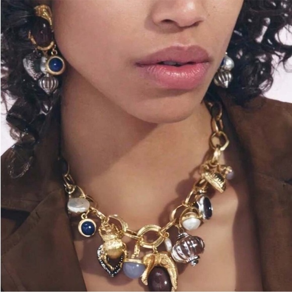 Zara Gold Multi-Gemstone Charm Necklace - Picture 6 of 6